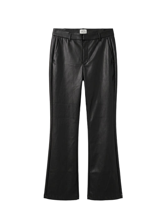 Faux Leather Flared Trousers
