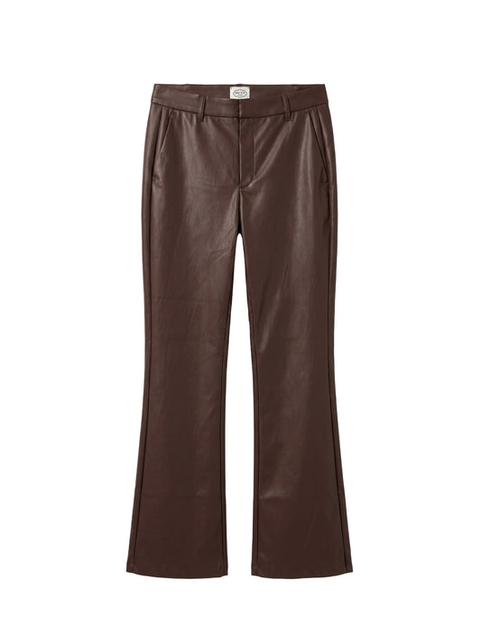 Faux Leather Flared Trousers