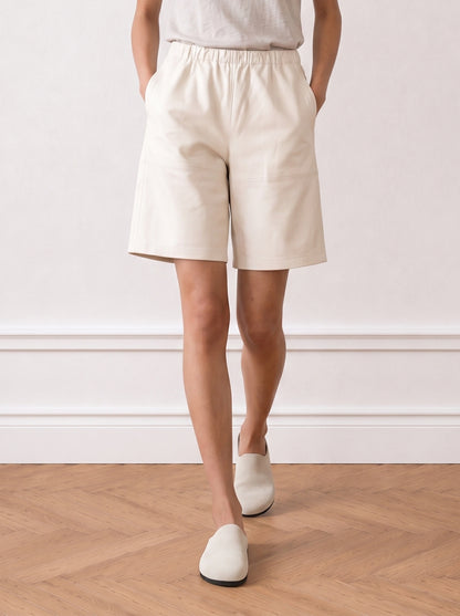 Leather Bermuda shorts