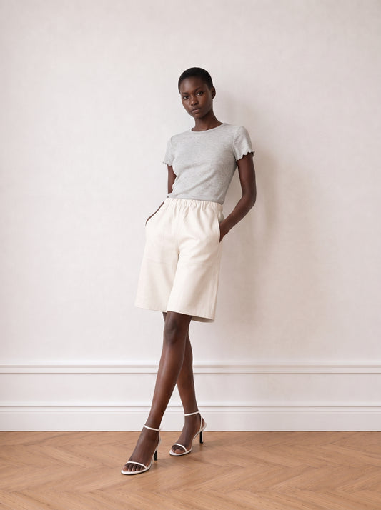 Leather Bermuda shorts