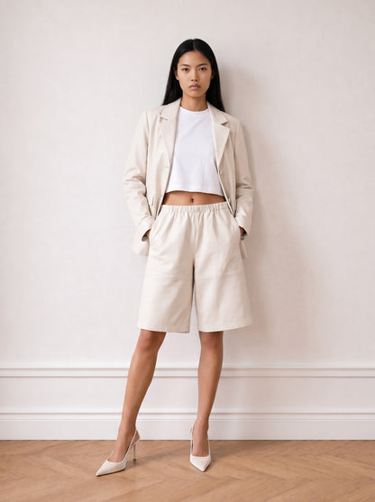 Leather Bermuda shorts