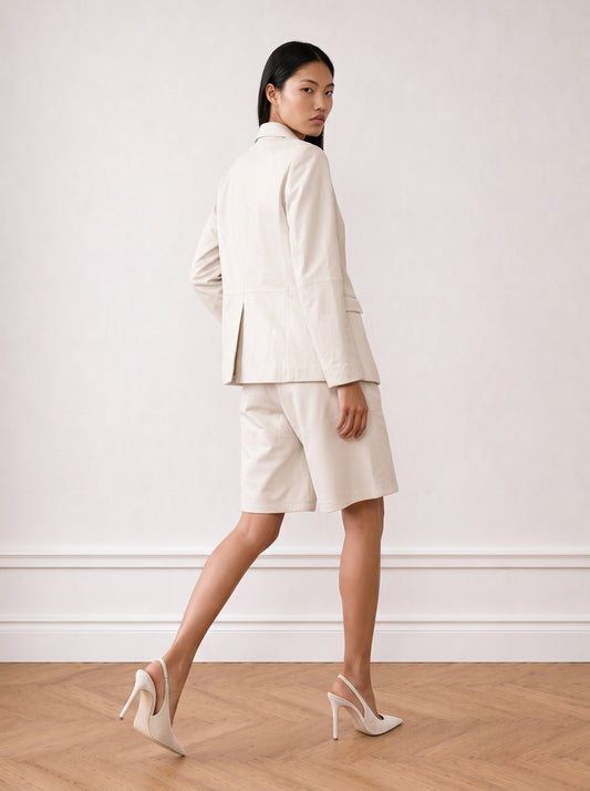 Leather Bermuda shorts