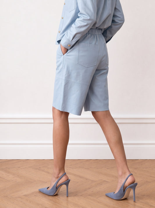 Leather Bermuda shorts