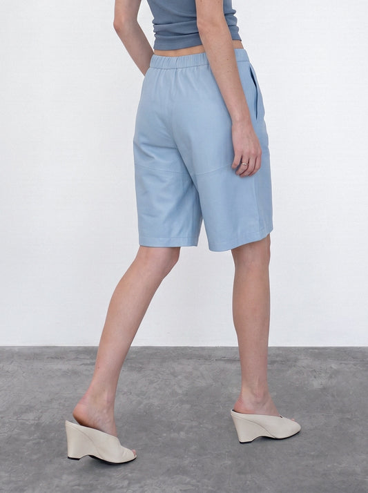 Leather Bermuda shorts