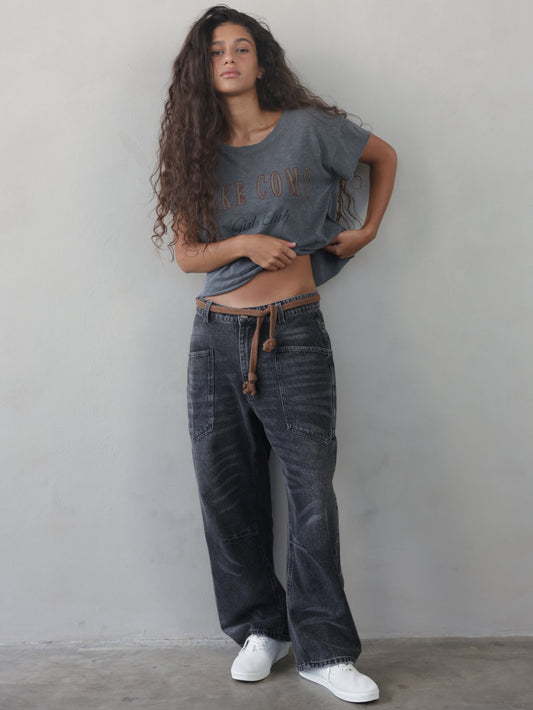 Juno Tapered Leg Jeans & Rope Belt