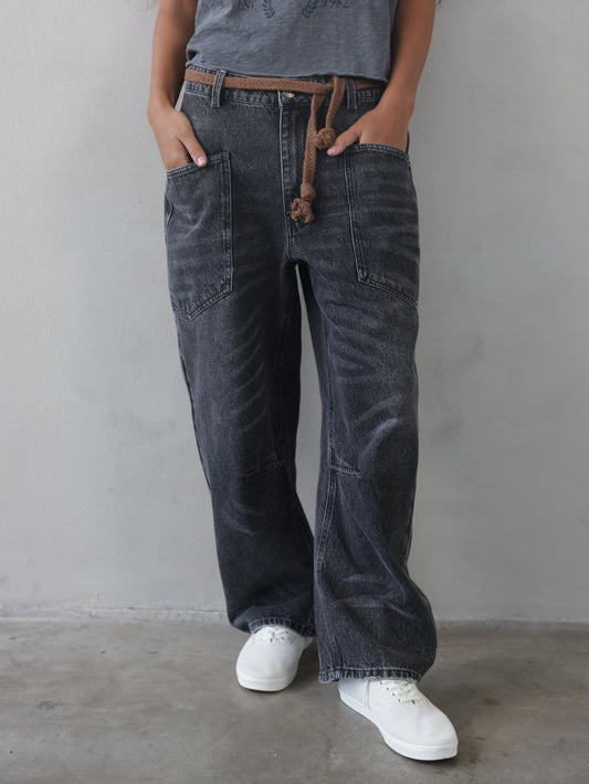 Juno Tapered Leg Jeans & Rope Belt