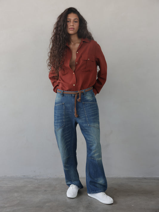 Juno Tapered Leg Jeans & Rope Belt