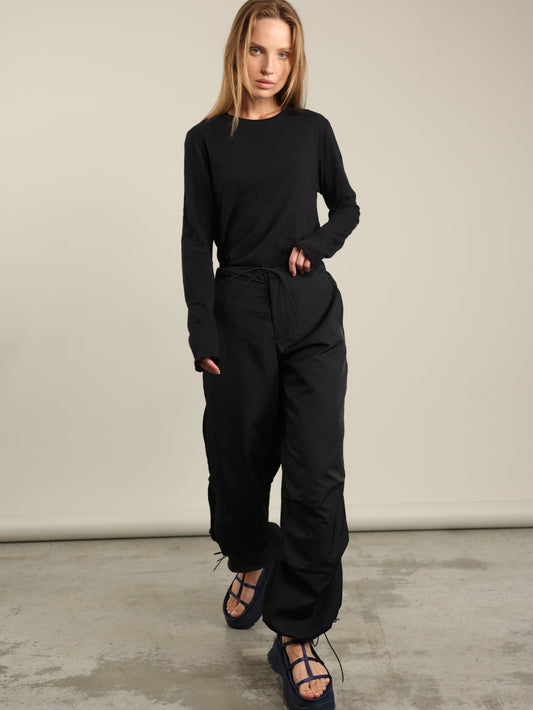 Nylon Rubber Pants With Drawstring