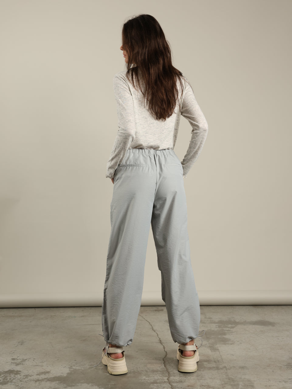 Nylon Rubber Pants With Drawstring