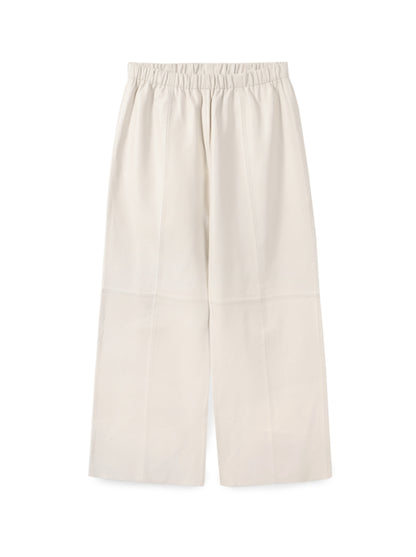 Wide-leg leather trousers