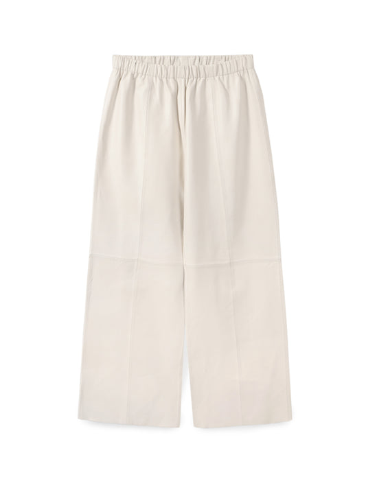 Wide-leg leather trousers