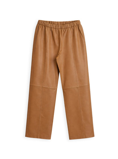 מכנס עור רגל רחבה