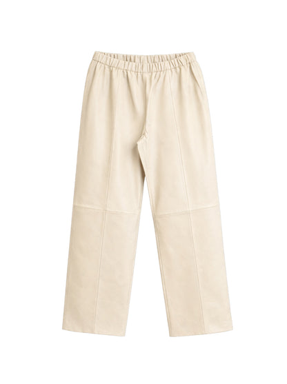 מכנס עור רגל רחבה