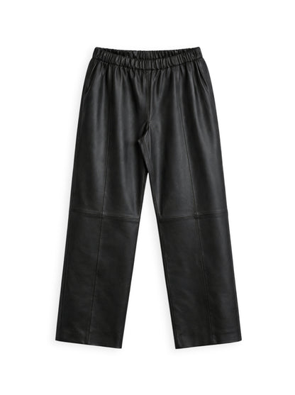 מכנס עור רגל רחבה