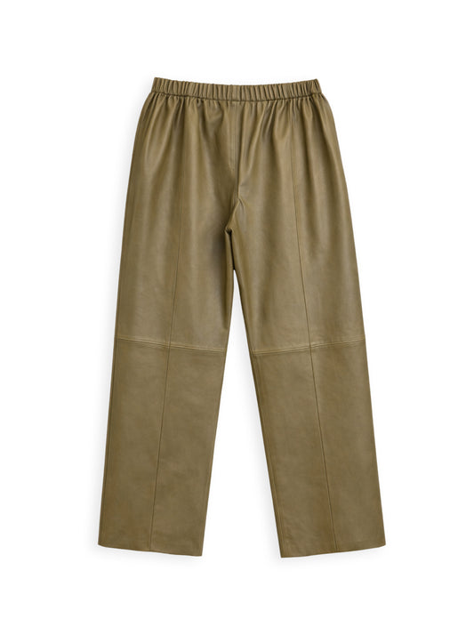 מכנס עור רגל רחבה