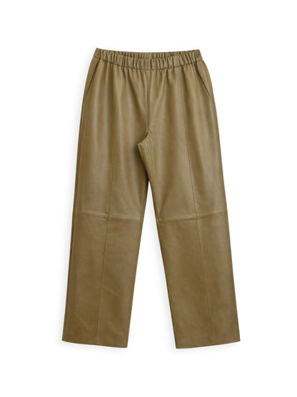 מכנס עור רגל רחבה