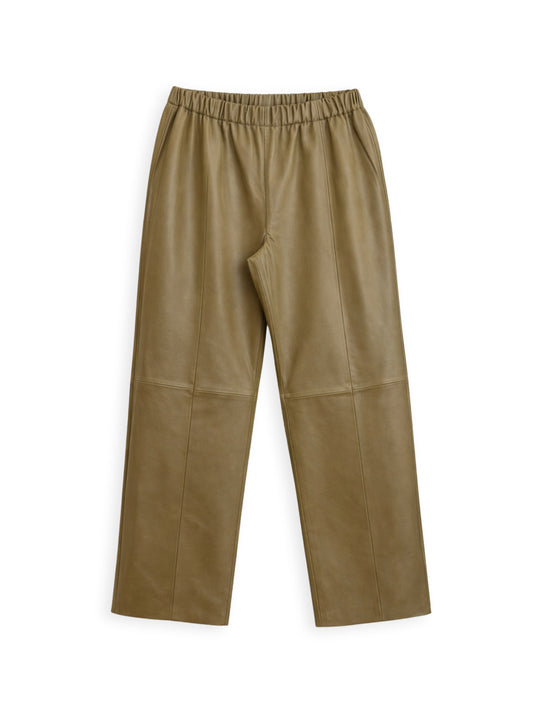 מכנס עור רגל רחבה