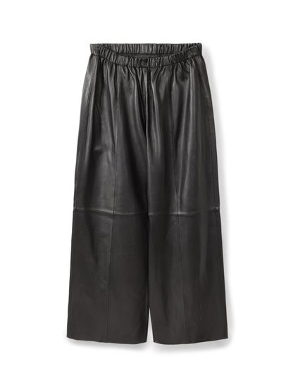 Wide-leg leather trousers