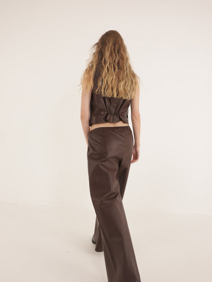 Wide leg Leather pants