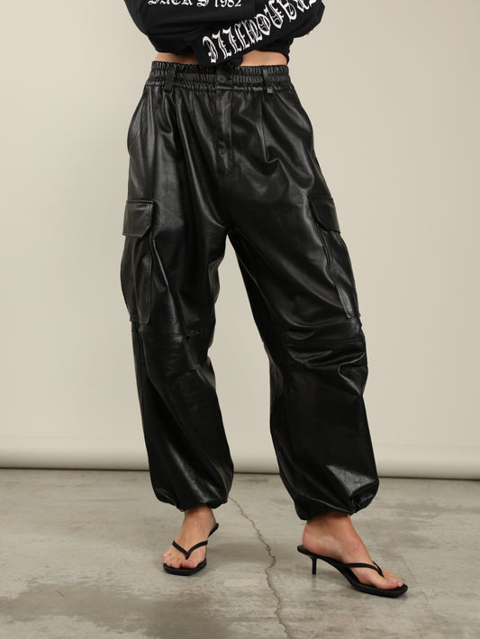 Cargo Leather Pants