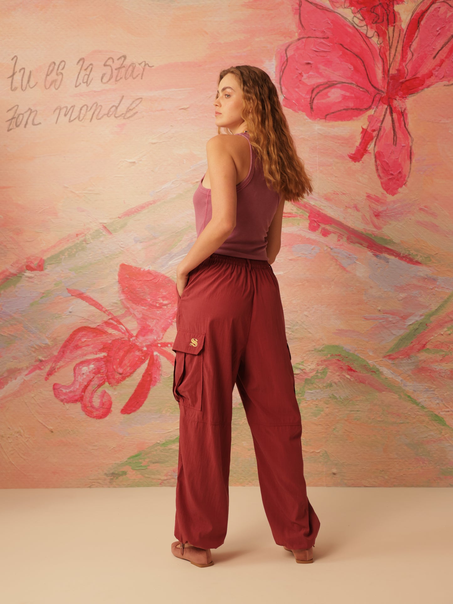 Elastic Waist Wide Leg Pants