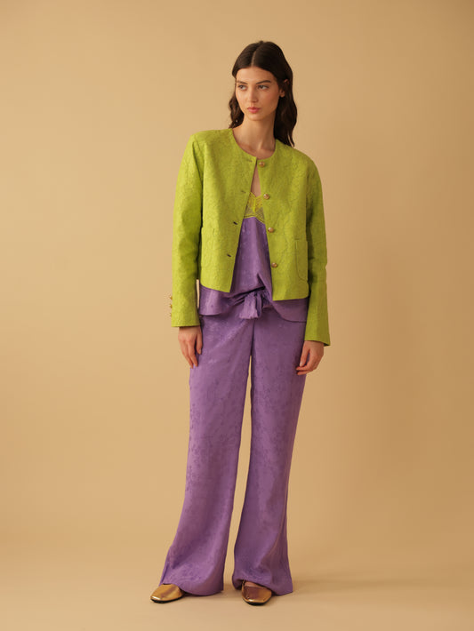 Tie Front Flare Leg Pants