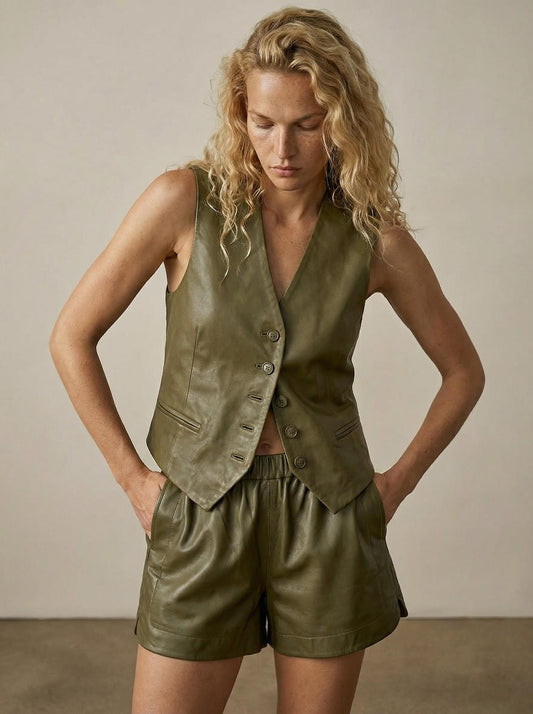 מכנס קצר עור