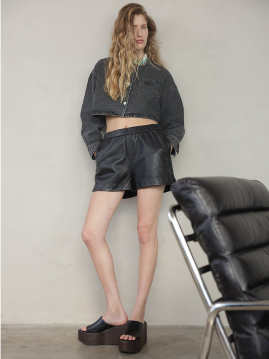 Short Leather Pants