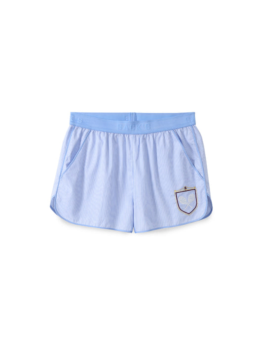 Embroidered Striped Shorts