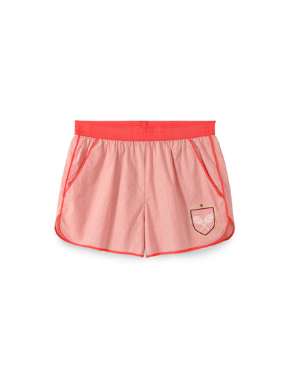 Embroidered Striped Shorts
