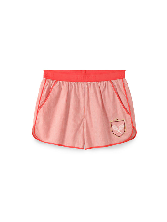 Embroidered Striped Shorts