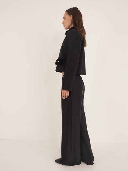 Wide-Leg Elastic Waist Pants