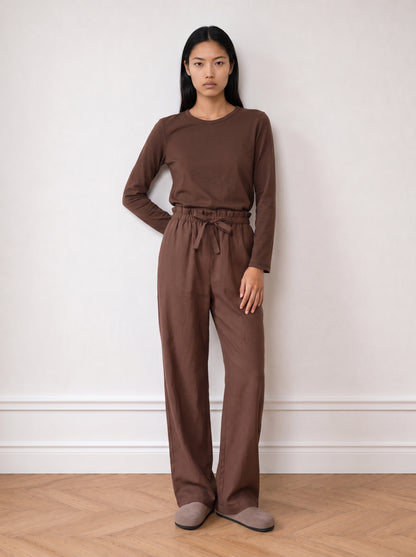 Long-sleeve crew-neck top