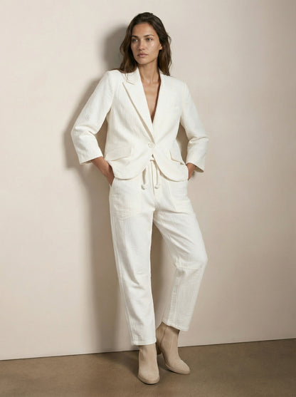 Barrel pants with drawstring belt