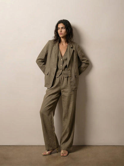 Tailored linen vest