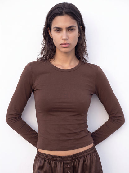 Long-sleeve crew-neck top