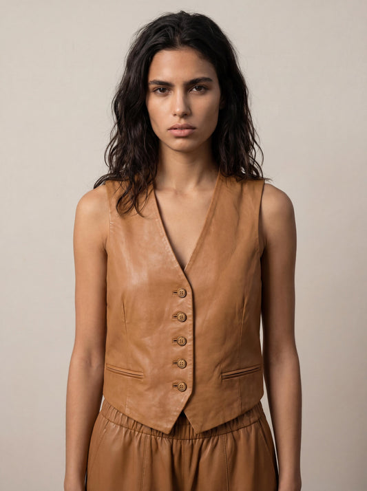 Wide-leg leather pants