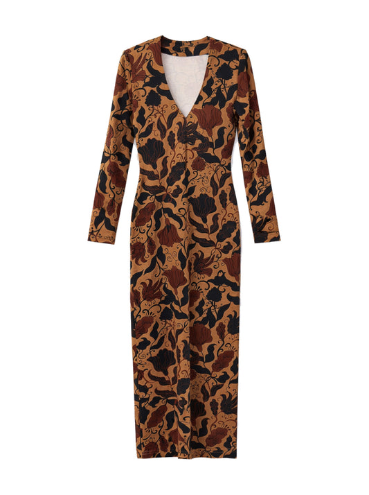 שמלה ארוכה מודפסת