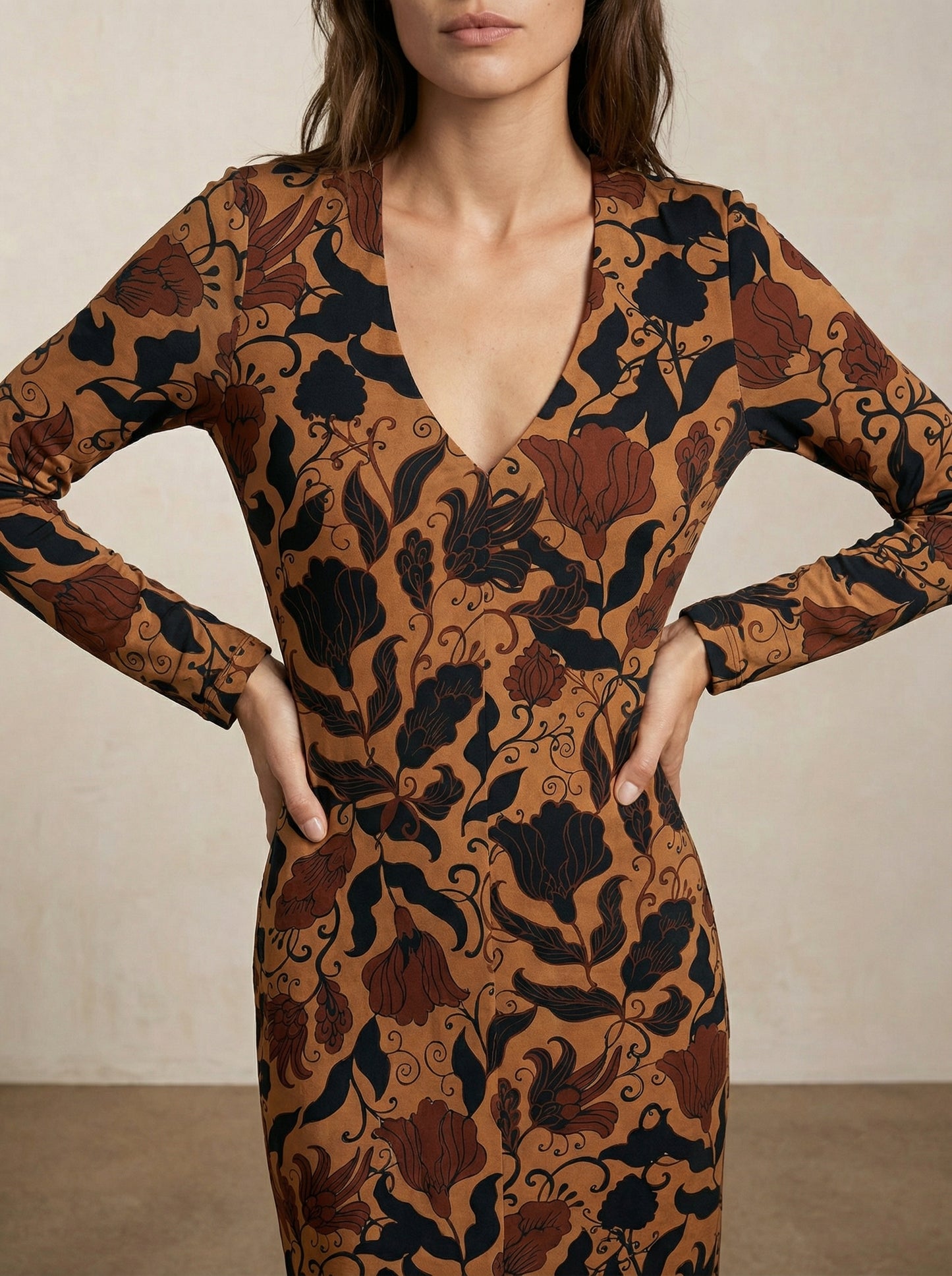 שמלה ארוכה מודפסת