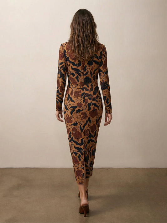 שמלה ארוכה מודפסת