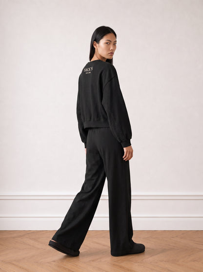Slub-knit crew-neck sweatshirt