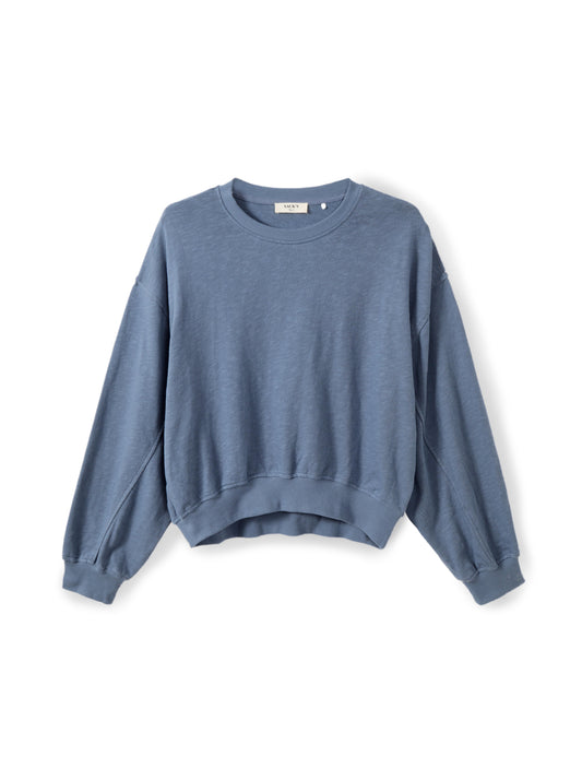 Slub-knit crew-neck sweatshirt