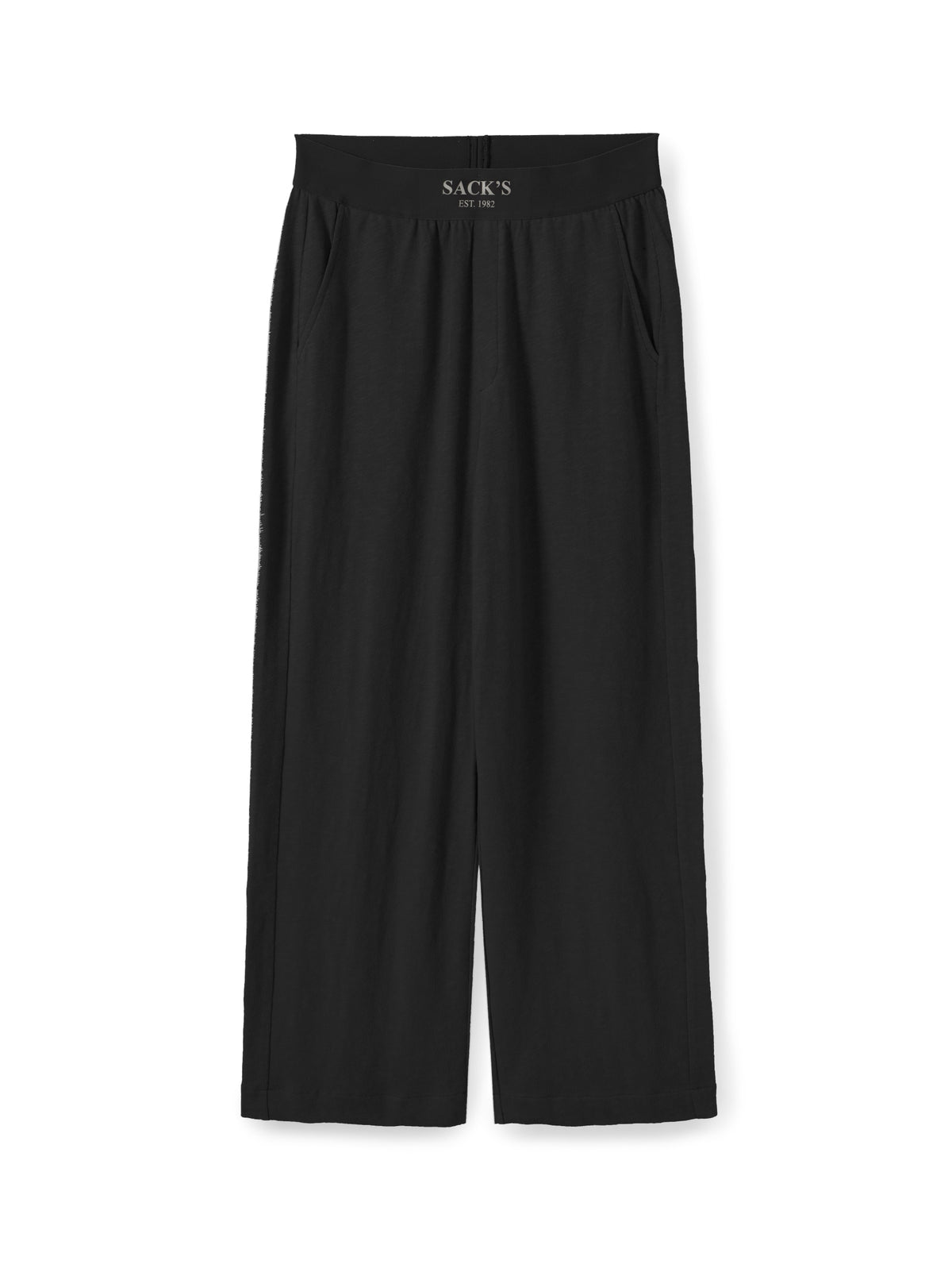 Slub-knit elastic-waist trousers