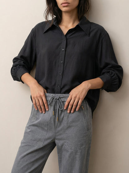 Drawstring waist utility pants