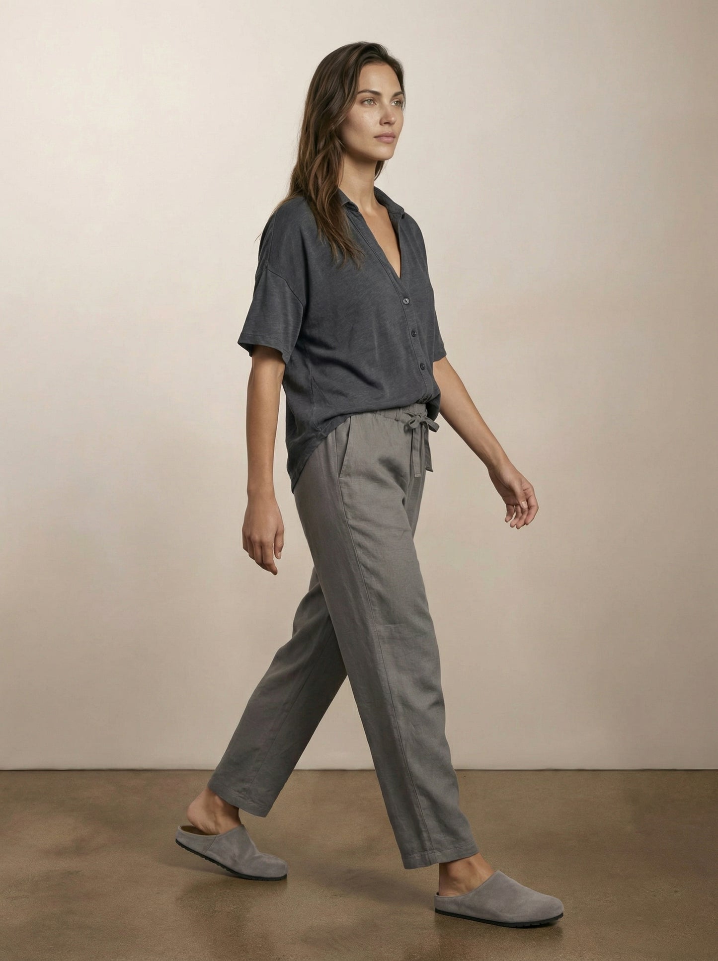 Wide leg tencel pants