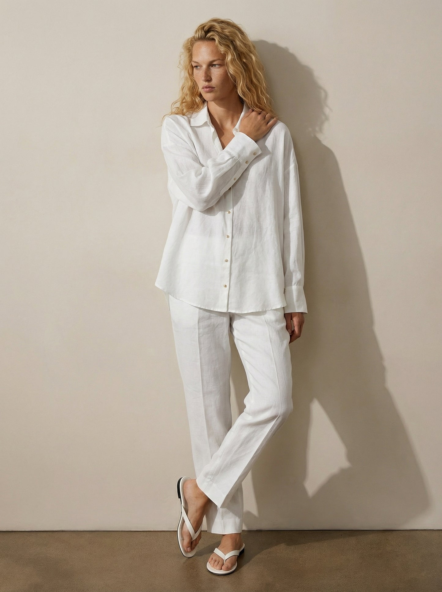 Classic button-down linen shirt