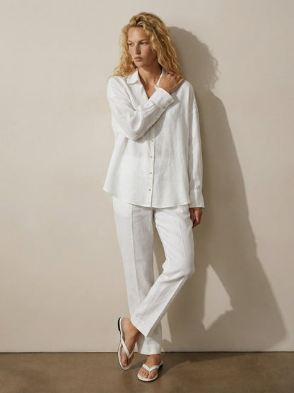 Classic button-down linen shirt