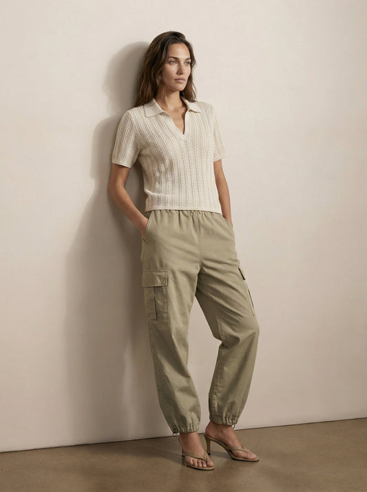 Elastic waist cargo pants