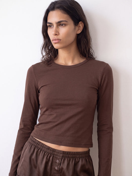 Long-sleeve crew-neck top