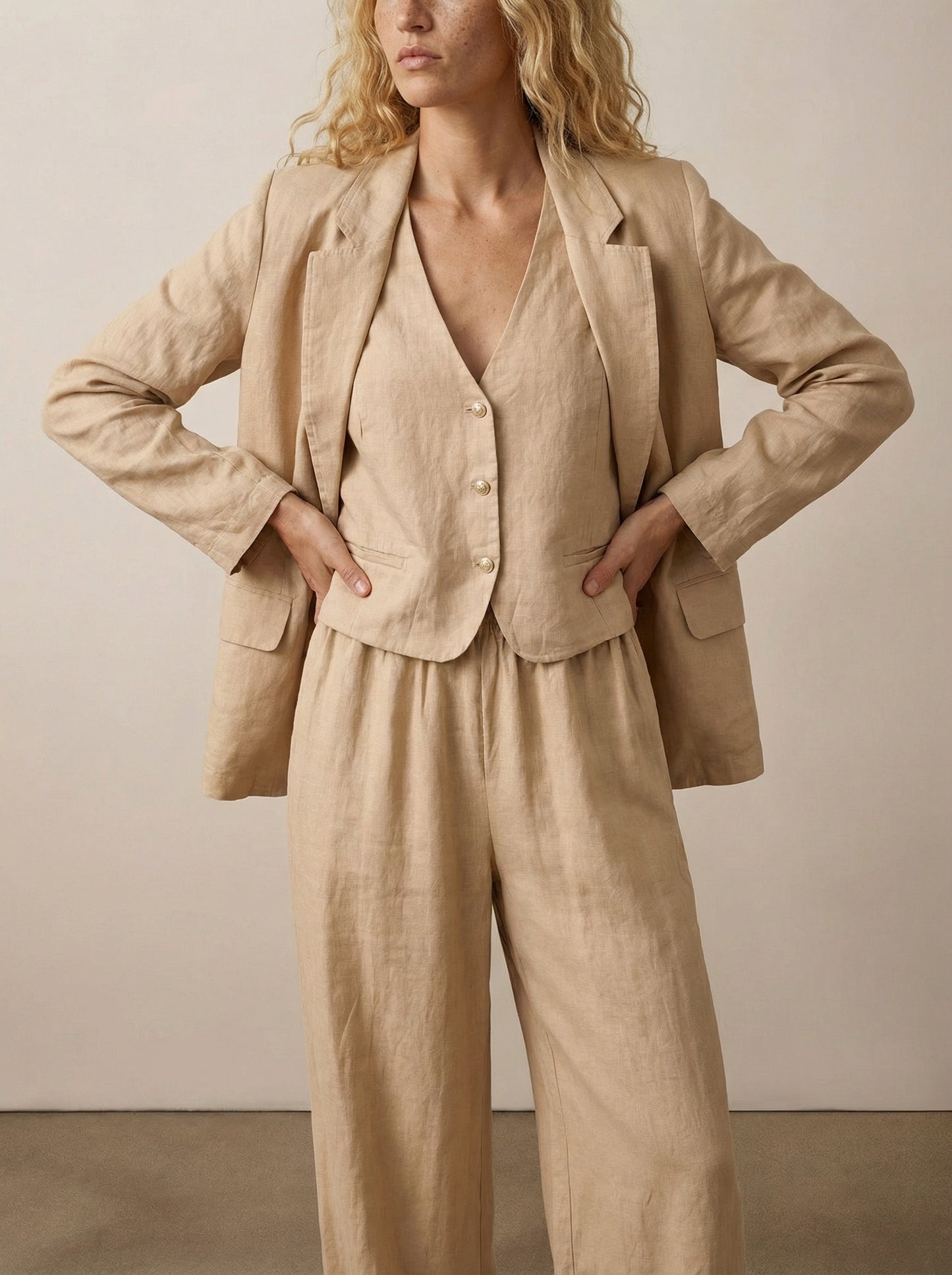 Tailored linen vest